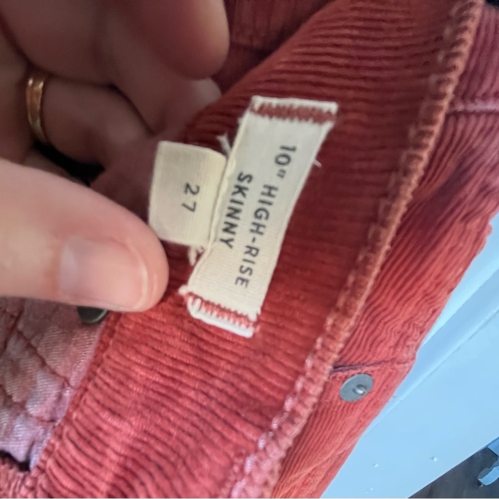 Madewell Burnt Orange High Rise Skinny Corduroy Pants - Picture 8 of 12